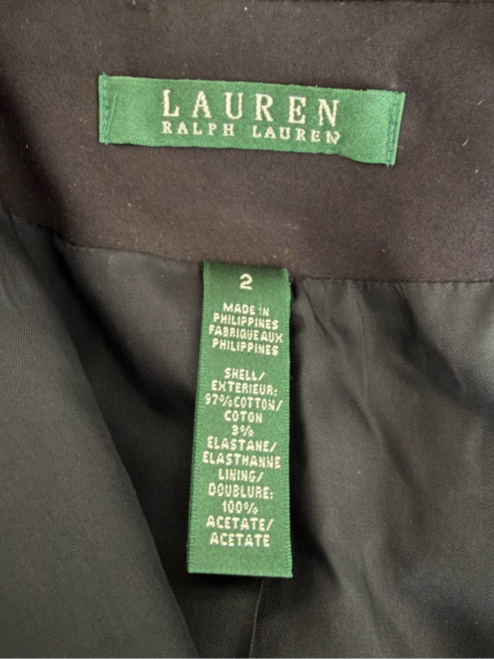 Lauren Ralph Lauren Black Crest Blazer Gold Buttons Size 2 - Picture 10 of 11